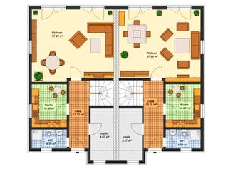 Massivhaus Doppelhaus KLINGENTHAL von Aktuell Bau, Grundriss 2