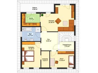 Massivhaus Doppelhaus MARIENBERG von Aktuell Bau,  Grundriss 2