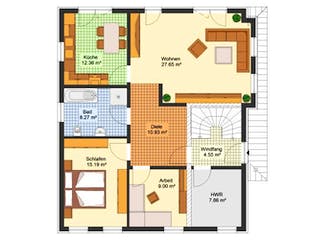 Massivhaus Doppelhaus MARIENBERG von Aktuell Bau,  Grundriss 1