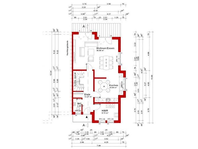 Massivhaus Doppelhaus Variante 15 von Grundsteinhaus Schlüsselfertig ab 221900€,  Grundriss 3