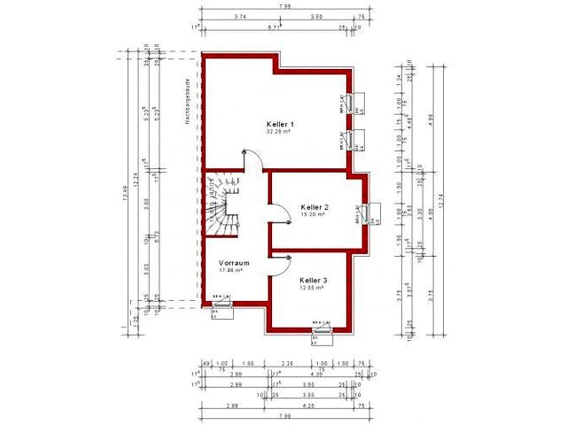 Massivhaus Doppelhaus Variante 15 von Grundsteinhaus Schlüsselfertig ab 221900€,  Grundriss 1