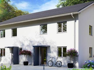 Massivhaus Doppelhaus WALDHEIM von Aktuell Bau, Außenansicht 1