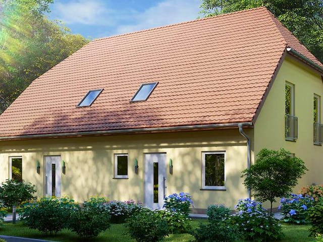 Massivhaus Doppelhaus WANNSEE von Aktuell Bau,  Außenansicht 2