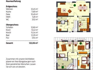 Massivhaus Einfamilienhaus 122 von SL Bau, Grundriss 1