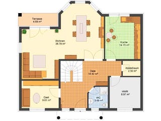 Massivhaus Einfamilienhaus BABELSBERG von Aktuell Bau, Grundriss 1