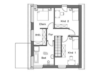 Massivhaus Einfamilienhaus EH125 Variante M von Baudirekt,  Grundriss 1