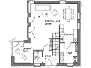 Massivhaus Einfamilienhaus EH125 Variante M von Baudirekt,  Grundriss 2