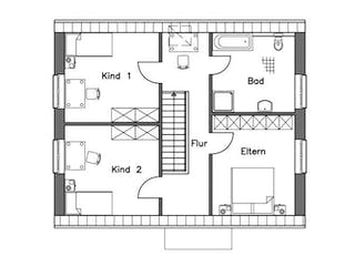 Massivhaus Einfamilienhaus EH140 Variante T von Baudirekt, Grundriss 2