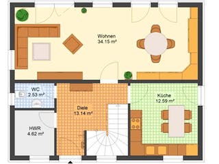Massivhaus Einfamilienhaus FAMILY von Aktuell Bau,  Grundriss 2