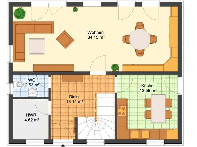 Massivhaus Einfamilienhaus FAMILY von Aktuell Bau,  Grundriss 2