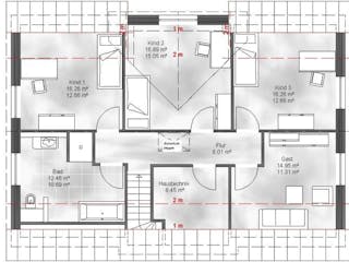 Massivhaus Einfamilienhaus Finn von Massive Wohnbau, Satteldach-Klassiker Grundriss 2
