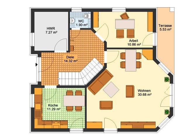 Massivhaus Einfamilienhaus HELMSTEDT von Aktuell Bau,  Grundriss 2