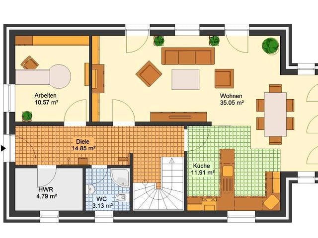 Massivhaus Einfamilienhaus HILDESHEIM von Aktuell Bau,  Grundriss 2