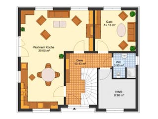 Massivhaus Einfamilienhaus MAHLOW von Aktuell Bau, Grundriss 1
