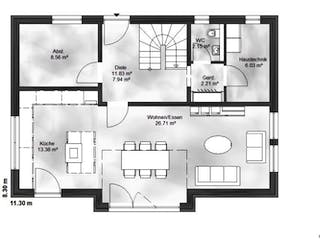 Massivhaus Einfamilienhaus Mia von Massive Wohnbau,  Grundriss 1