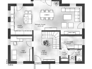 Massivhaus Einfamilienhaus Till von Massive Wohnbau, Grundriss 1