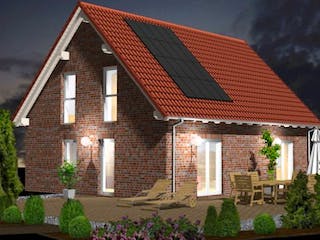 Massivhaus Einfamilienhaus-V007-SD-116-4 von Grundsteinhaus, Außenansicht 1