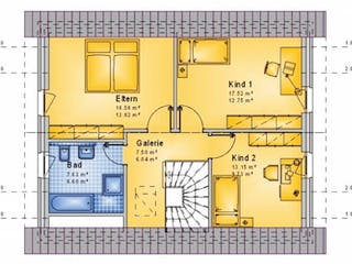 Massivhaus Einfamilienhaus-V007-SD-116-4 von Grundsteinhaus, Grundriss 2