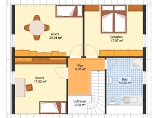 Massivhaus Einfamilienhaus WALDECK von Aktuell Bau,  Grundriss 1