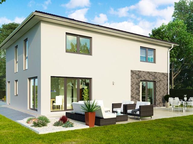 Massivhaus ELW Utrecht von HELMA MASSIVHAUS Schlüsselfertig ab 457000€, Stadtvilla Außenansicht 2