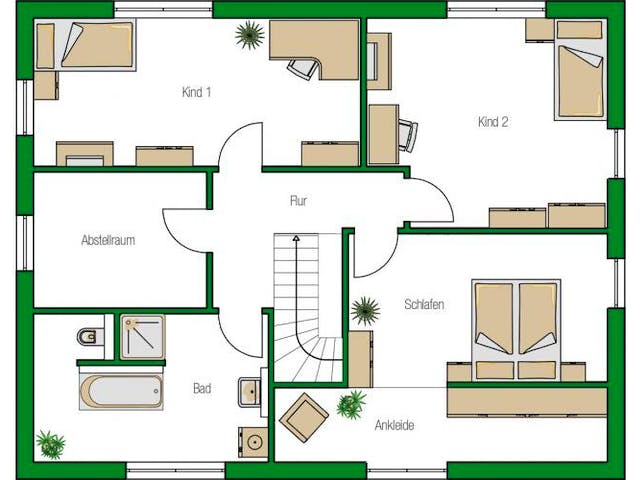 Massivhaus ELW Utrecht von HELMA MASSIVHAUS Schlüsselfertig ab 457000€, Stadtvilla Grundriss 1
