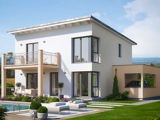 Fertighaus EVOLUTION 136 V5 von Bien-Zenker Schlüsselfertig ab 388019€, Pultdachhaus Außenansicht 1