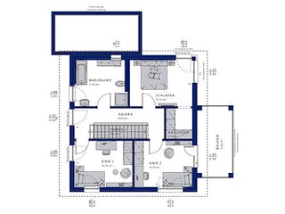 Fertighaus EVOLUTION 136 V5 von Bien-Zenker Schlüsselfertig ab 388019€, Pultdachhaus Grundriss 1