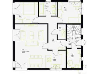 Fertighaus FamilyStyle 20.03 W von massa haus Ausbauhaus ab 195999€, Stadtvilla Grundriss 1