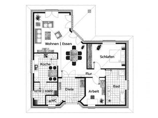 Massivhaus FEENTEICH von Kagebau, Bungalow Grundriss 1