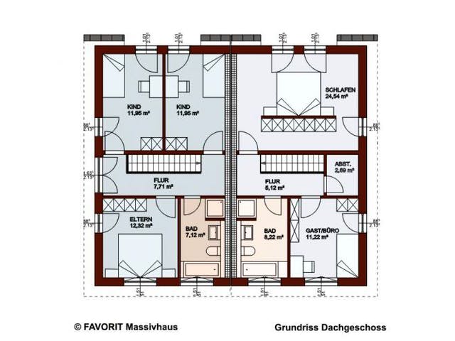 Massivhaus Finesse 104 (inactive) von FAVORIT Massivhaus Schlüsselfertig ab 216520€,  Grundriss 1