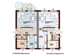 Massivhaus Finesse 104 von FAVORIT Massivhaus (alt) Schlüsselfertig ab 216520€, Grundriss 2