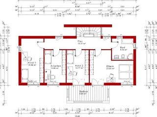 Massivhaus Flachdach Version 21 von Grundsteinhaus Schlüsselfertig ab 234500€, Stadtvilla Grundriss 1