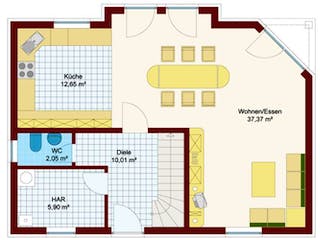 Massivhaus Friesenhaus Föhr von Elmbau,  Grundriss 2