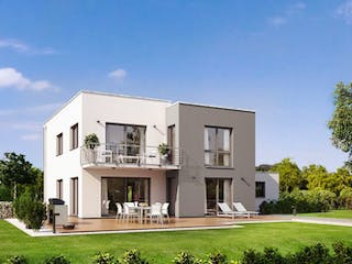 Massivhaus FUTURA BAUHAUS von Kern-Haus Chemnitz Schlüsselfertig ab 416900€, Cubushaus Außenansicht 2