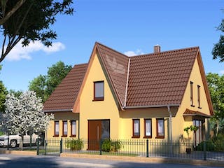 Massivhaus Haus Birke 170 von Baufuchs-Massivhaus Schlüsselfertig ab 297700€,  Außenansicht 2