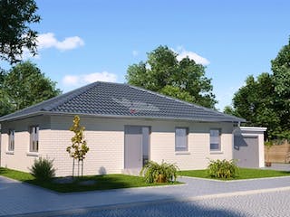 Massivhaus Haus Buche 91 von Baufuchs-Massivhaus Schlüsselfertig ab 171800€, Bungalow Außenansicht 2