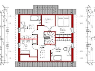 Massivhaus Haus mit Satteldach Variante 23 von Grundsteinhaus Schlüsselfertig ab 197950€, Grundriss 3