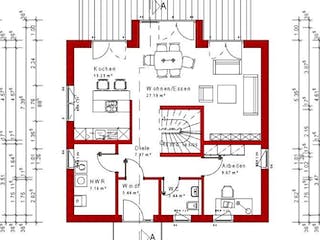Massivhaus Haus mit Satteldach Variante 23 von Grundsteinhaus Schlüsselfertig ab 197950€, Grundriss 2
