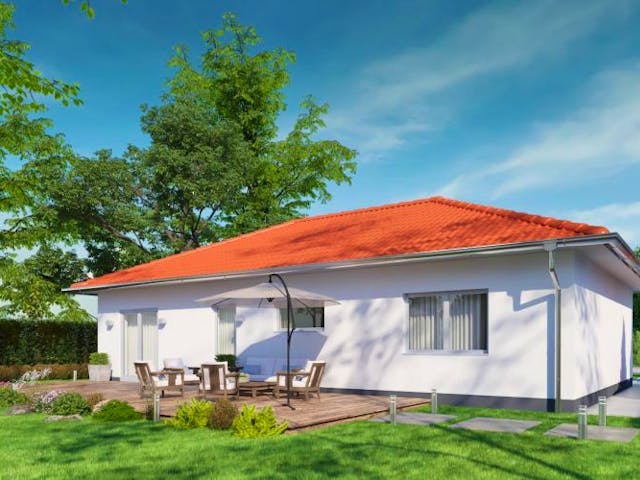 Massivhaus IL-3-102 von Elbe-Haus®, Bungalow Außenansicht 1
