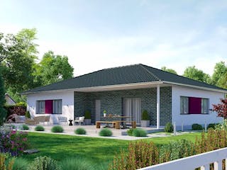 Massivhaus IL-3-122 von Elbe-Haus, Bungalow Außenansicht 4