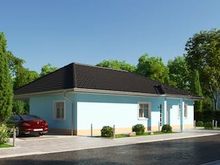 Massivhaus IL-3-132 von Elbe-Haus®, Bungalow Außenansicht 4