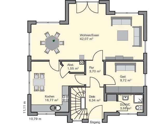 Massivhaus Klinkerhaus Oswald von Zaunmüller Massivhaus,  Grundriss 1
