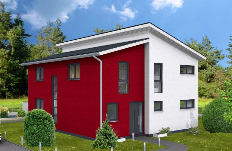 Massivhaus Köln 201 von PRO-IM Neo, Stadtvilla Außenansicht 2