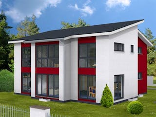 Massivhaus Köln 201 von PRO-IM Neo, Stadtvilla Außenansicht 2