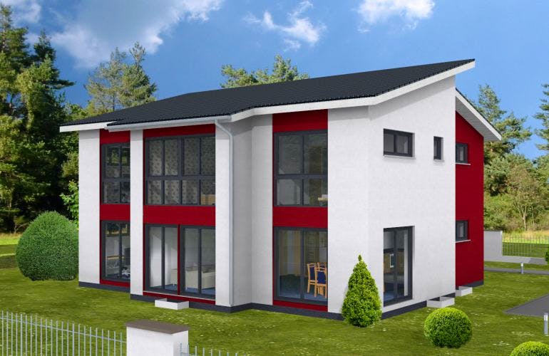 Massivhaus Köln 201 von PRO-IM Neo, Stadtvilla Außenansicht 1