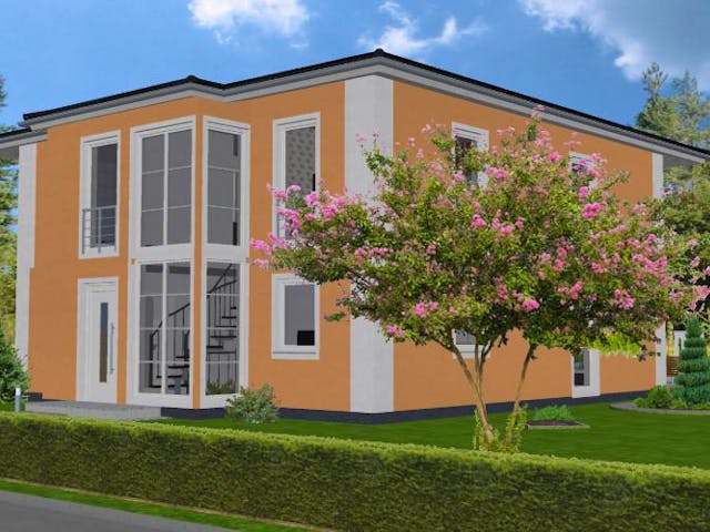 Massivhaus Königstein 206 von PRO-IM Neo, Stadtvilla Außenansicht 1