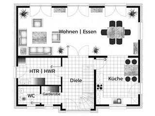 Massivhaus LANDSITZ von Kagebau,  Grundriss 1