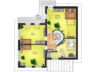 Massivhaus Massivhaus Karlstein von Immobilien Atelier Klaus Reuter, Stadtvilla Grundriss 2