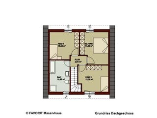 Massivhaus Noblesse 113 von FAVORIT Massivhaus Schlüsselfertig ab 275690€, Satteldach-Klassiker Grundriss 2