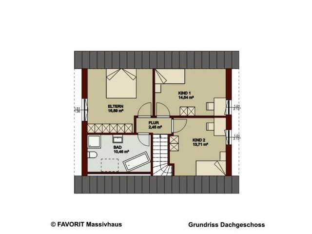 Massivhaus Noblesse 126 von FAVORIT Massivhaus (alt) Schlüsselfertig ab 222820€,  Grundriss 2